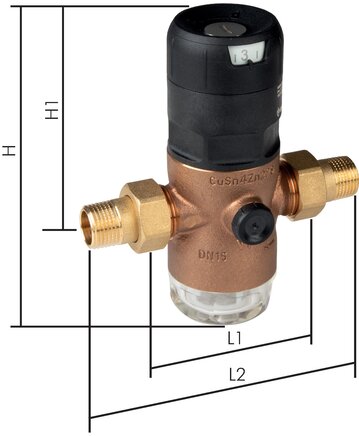 Exemplary representation: Filter pressure reducer for drinking water & nitrogen (gunmetal)
